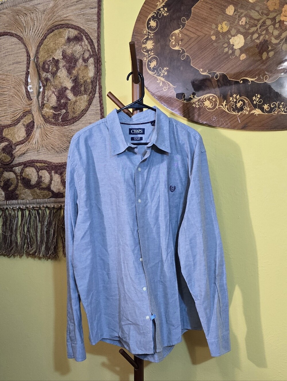Chaps Men's Light Blue Button-Down Dress Shirt Sz XXL
